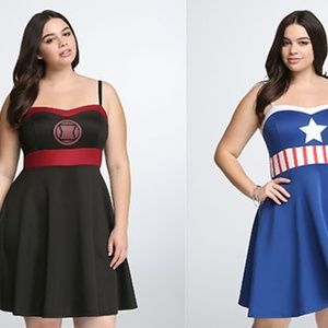 TORRID Black Widow Marvel Punk/Skater Dress